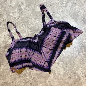 Torrid Purple and Black Patterned Bikini Top